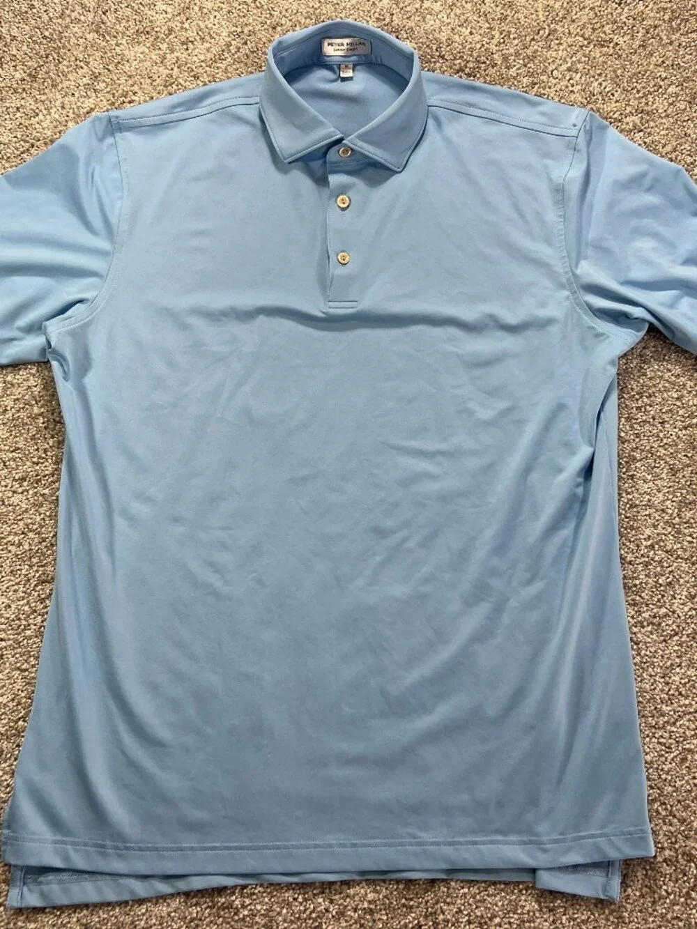 Peter Millar Summer‎ Comfort Men's Med Light Blue Polo Autism Foundation Logo